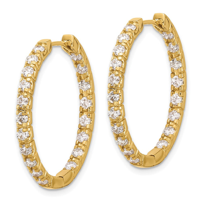 Buy Exclusive 14K Yellow Gold Hinged Hoop Earrings with Lab-Grown Diamonds - Stylish & Affordable!-2