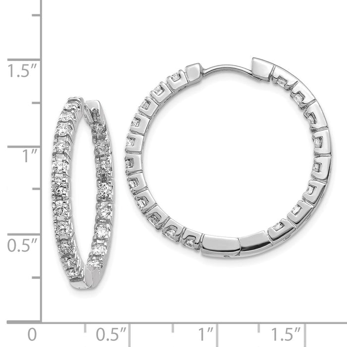 Shop Stylish 14K White Gold AA Diamond Hinge Hoop Earrings - Luxury Look-2