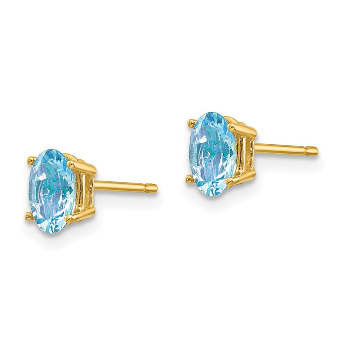 Buy Exclusive 14K Gold Aquamarine Stud Earrings - Stylish 1.5 Carats-2