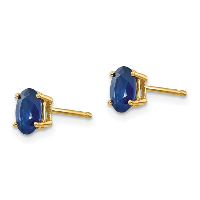 Shop Exclusive 14K Gold Sapphire Stud Earrings - Stylish & Affordable Luxury-2