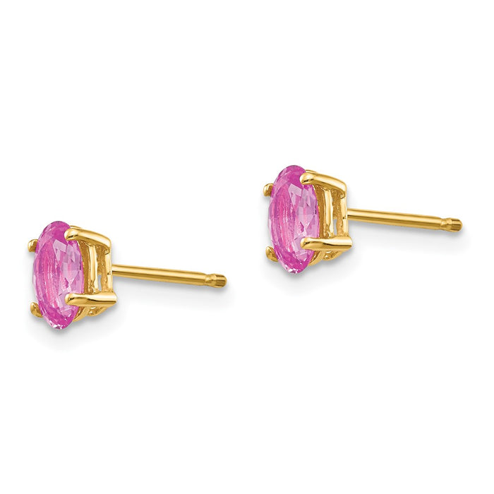 Shop 14K Pink Sapphire Stud Earrings - Stylish Luxury at an Affordable Price-2