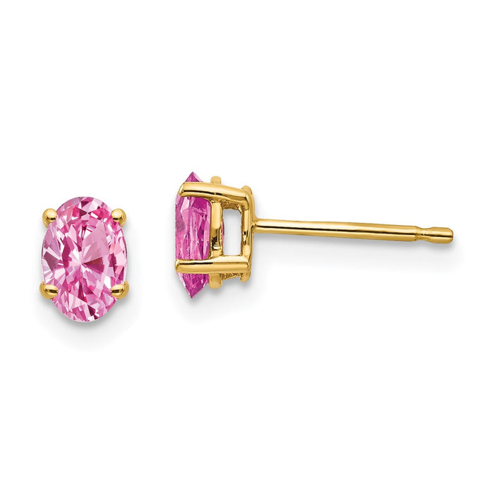 Shop 14K Pink Sapphire Stud Earrings - Stylish Luxury at an Affordable Price-1