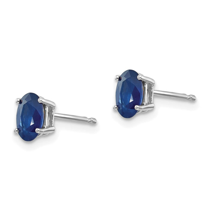 Shop Stylish 14K White Gold Sapphire Stud Earrings - Affordable Luxury Value-2
