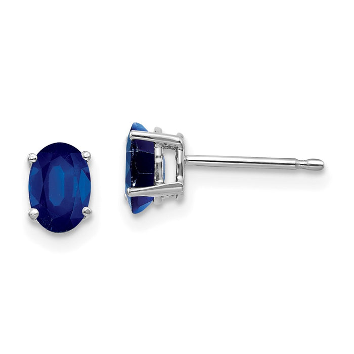 Shop Stylish 14K White Gold Sapphire Stud Earrings - Affordable Luxury Value-1