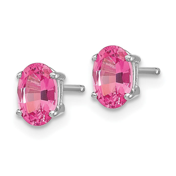 Buy 14K White Gold Earrings with Pink Spinel - Stylish & Affordable Luxury-2