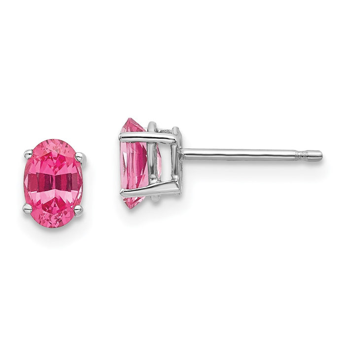 Buy 14K White Gold Earrings with Pink Spinel - Stylish & Affordable Luxury-1