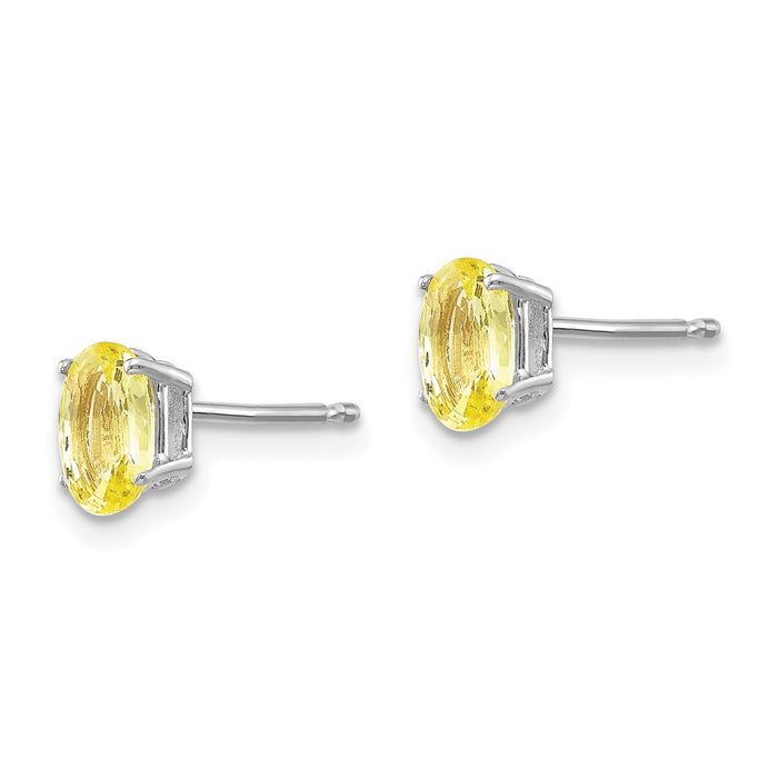 Buy Exclusive 14K White Gold Earrings with Yellow Sapphires | Stylish Value-2