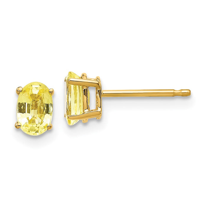 Shop Exclusive 14K Yellow Gold Sapphire Earrings - Stylish & Affordable Luxury-1