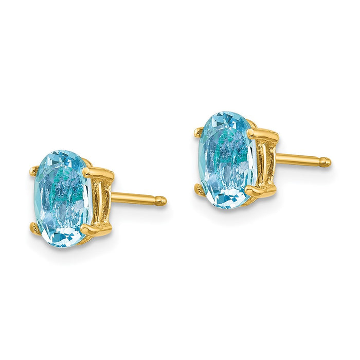 Buy Exclusive 14K Gold Aquamarine Stud Earrings - Stylish 1.25 Carats, Affordable Price-2