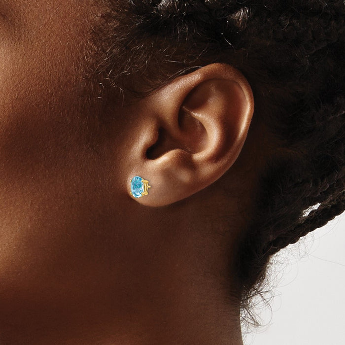 Buy Exclusive 14K Gold Aquamarine Stud Earrings - Stylish 1.25 Carats, Affordable Price-3