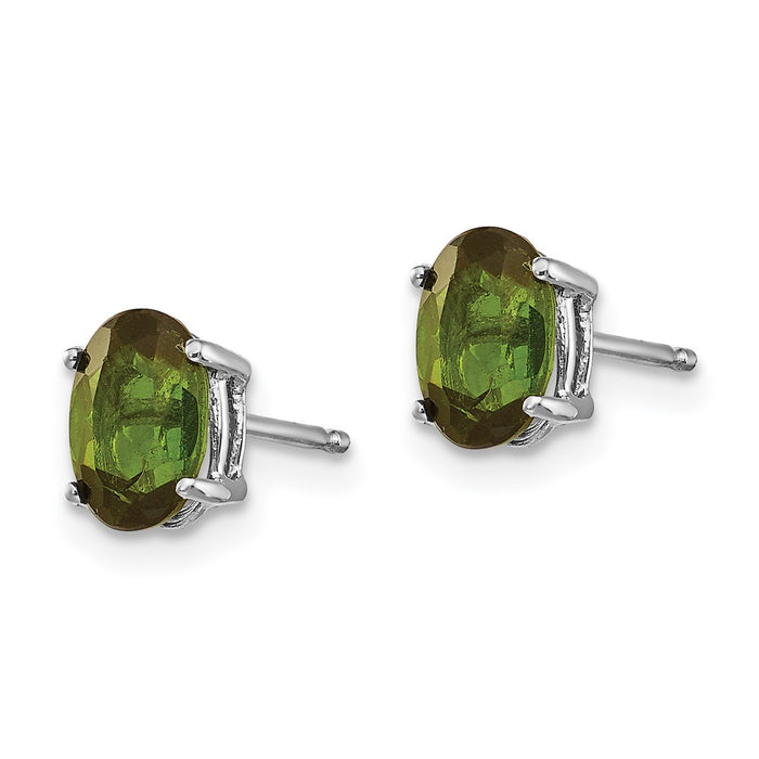 Shop Stylish 14K White Gold Green Tourmaline Drop Earrings - Luxury Design-2