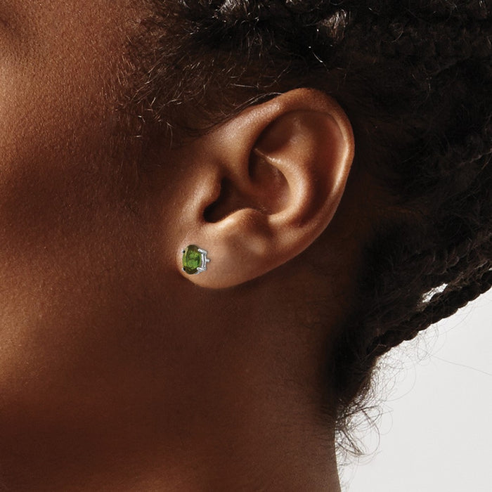 Shop Stylish 14K White Gold Green Tourmaline Drop Earrings - Luxury Design-3