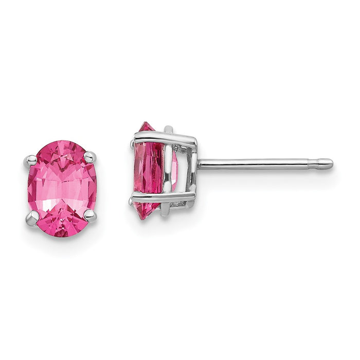 Shop Exclusive 14K White Gold Earrings with Pink Spinel - Stylish & Affordable!-1
