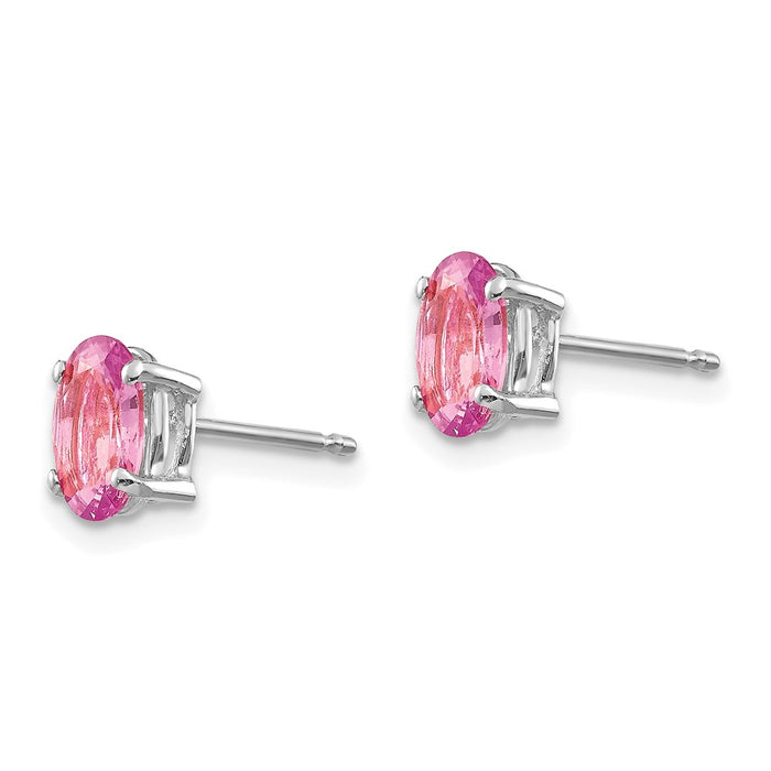 Buy Stylish 14K White Gold Earrings with Pink Sapphires - Affordable Luxury!-2
