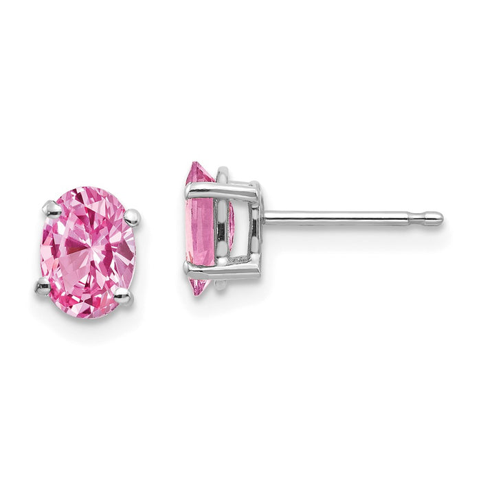 Buy Stylish 14K White Gold Earrings with Pink Sapphires - Affordable Luxury!-1