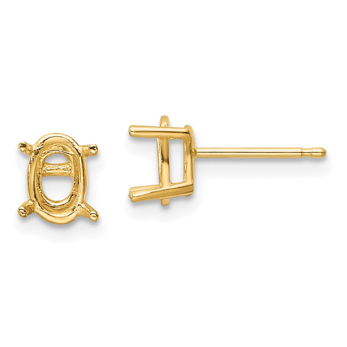 Shop Stylish 14K Gold 7x5mm Oval Earring Settings - Affordable Luxury Choice-1