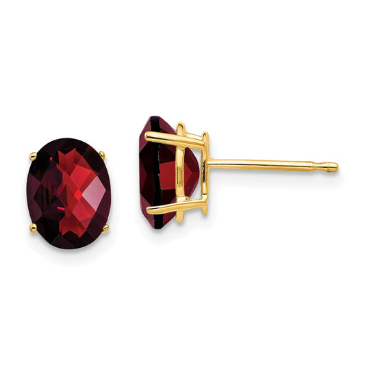 Buy Exclusive 14K Gold 8x6mm Oval Garnet Earrings - Stylish Luxury Jewelry