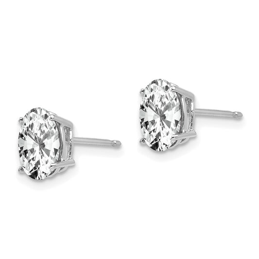 Buy Stylish 14K White Gold Oval CZ Earrings - 8x6mm, Affordable Luxury!