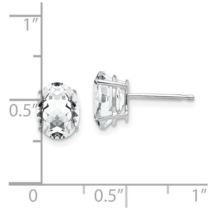 Buy Stylish 14K White Gold Oval CZ Earrings - 8x6mm, Affordable Luxury!-4
