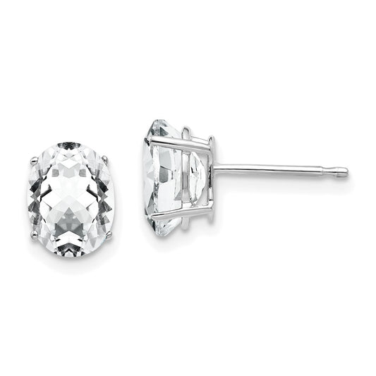 Buy Stylish 14K White Gold Oval CZ Earrings - 8x6mm, Affordable Luxury!
