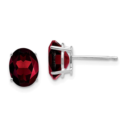 Shop Exclusive 14K White Gold Oval Garnet Earrings - 8x6mm, Stylish Value!