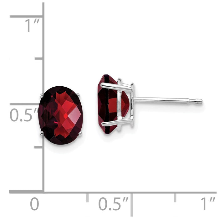Shop Exclusive 14K White Gold Oval Garnet Earrings - 8x6mm, Stylish Value-4