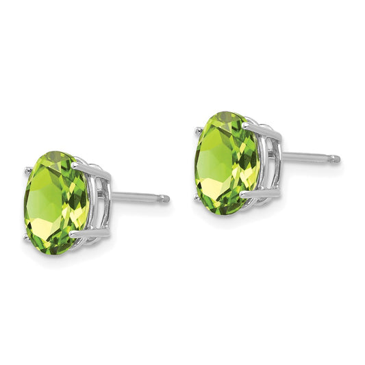 Buy Exclusive 14K White Gold Oval Peridot Earrings - 9x7mm, Stylish Value!