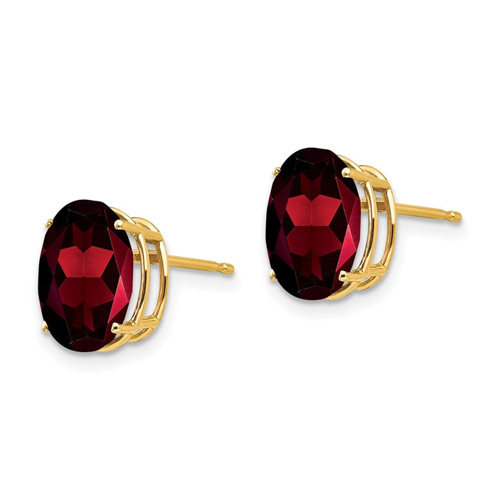 Buy Exclusive 14K Gold Garnet Earrings, 10x8mm - Stylish and Affordable!-2
