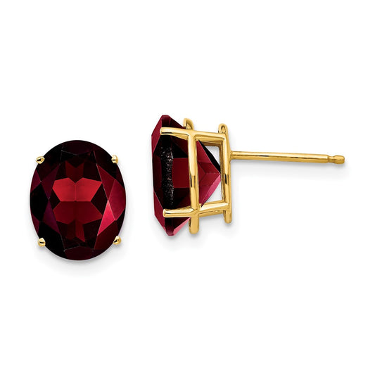 Buy Exclusive 14K Gold Garnet Earrings, 10x8mm - Stylish and Affordable!