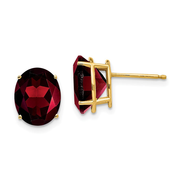 Buy Exclusive 14K Gold Garnet Earrings, 10x8mm - Stylish and Affordable!-1