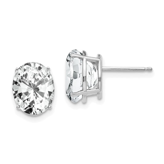 Shop Stylish 14K White Gold Oval Cubic Zirconia Earrings - 10x8mm Value!