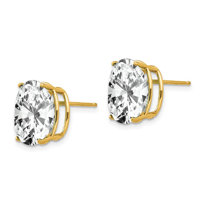 Shop Exclusive 14K Gold 12x10mm Oval Cubic Zirconia Earrings - Stylish Value-2