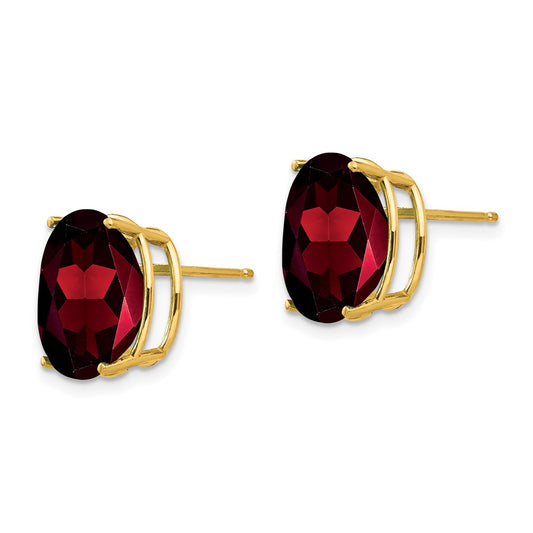 Buy Exclusive 14K Gold Oval Garnet Earrings - Stylish Gemstone Luxury