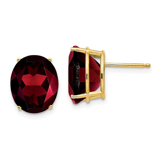Buy Exclusive 14K Gold Oval Garnet Earrings - Stylish Gemstone Luxury