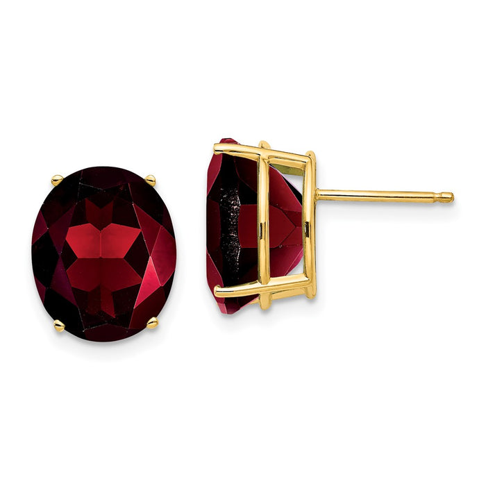 Buy Exclusive 14K Gold Oval Garnet Earrings - Stylish Gemstone Luxury-1