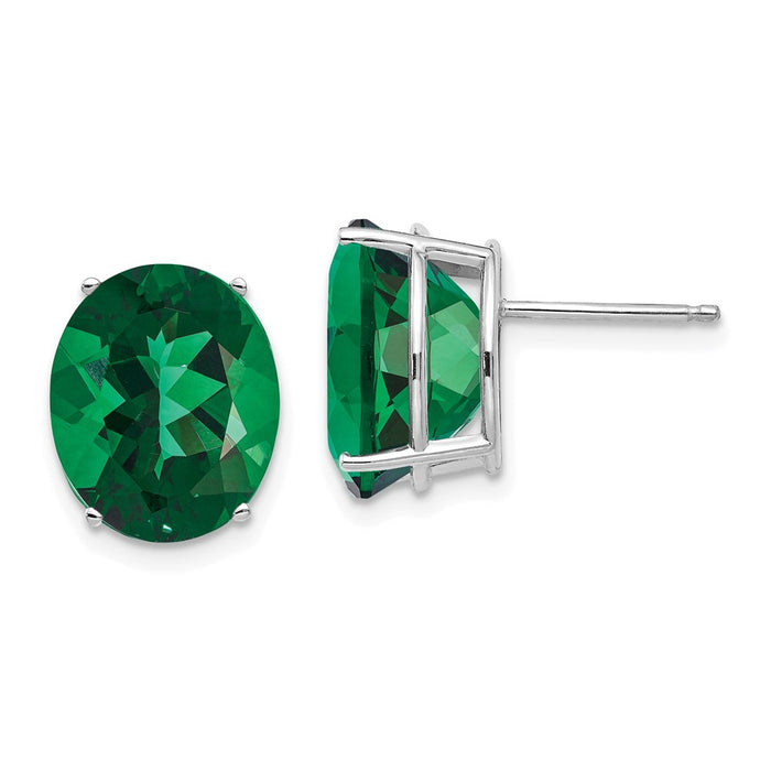 Buy Exclusive 14K White Gold Oval Stud Earrings - Stylish Design Inspired by Mount St. Helens-1