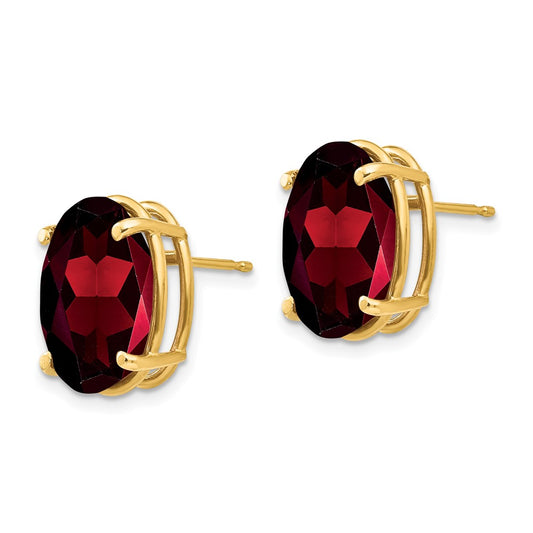 Buy Stylish 14K Gold 14x10mm Oval Garnet Earrings - Luxury at Great Price!