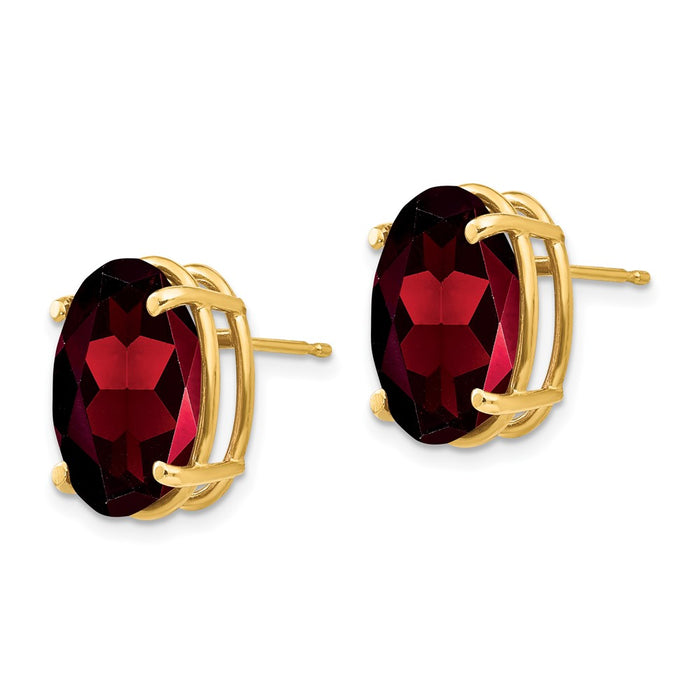 Buy Stylish 14K Gold 14x10mm Oval Garnet Earrings - Luxury at Great Price!-2
