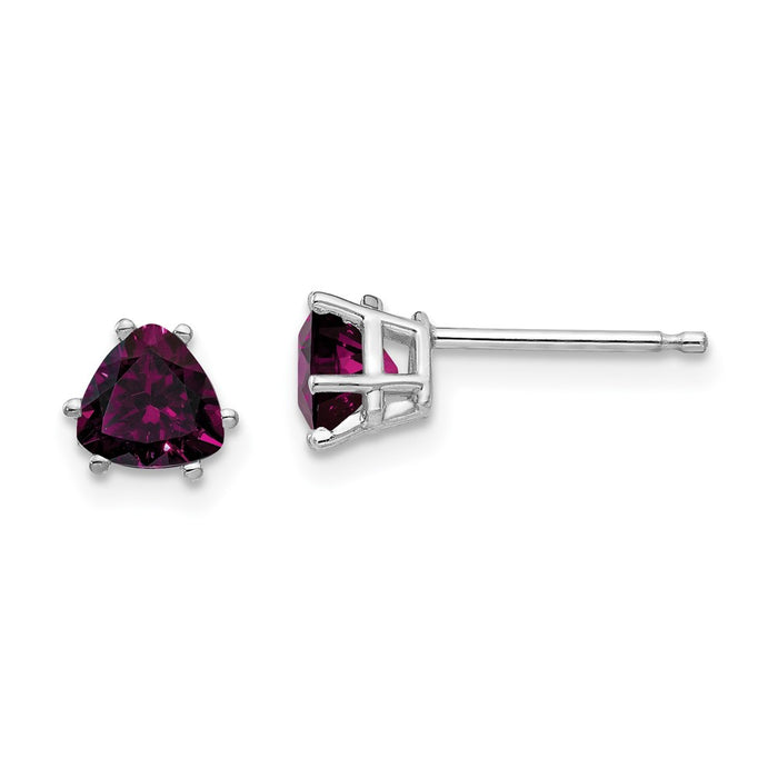Shop Stylish 14K White Gold Rhodolite Garnet Stud Earrings - .85mm, Luxury Value-1