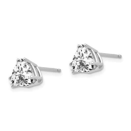 Shop Stylish 14K White Gold Trillion Cut Cubic Zirconia Stud Earrings - Value!