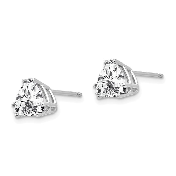 Shop Stylish 14K White Gold Trillion Cut Cubic Zirconia Stud Earrings - Value!-2