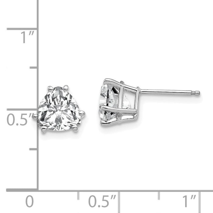 Shop Stylish 14K White Gold Trillion Cut Cubic Zirconia Stud Earrings - Value!-4