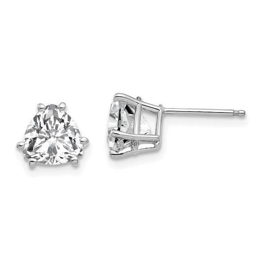 Shop Stylish 14K White Gold Trillion Cut Cubic Zirconia Stud Earrings - Value!