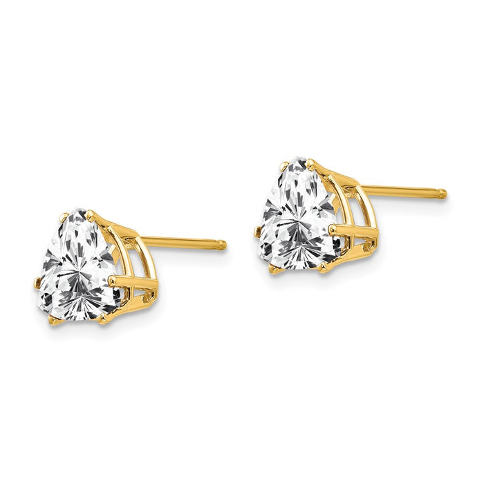 Exclusive 14K Gold 8mm Trillion-Cut CZ Earrings - Stylish & Affordable Luxury-2