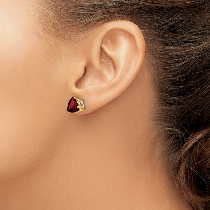 Shop Exclusive 14K Gold 8mm Garnet Stud Earrings - Stylish Luxury Value-3