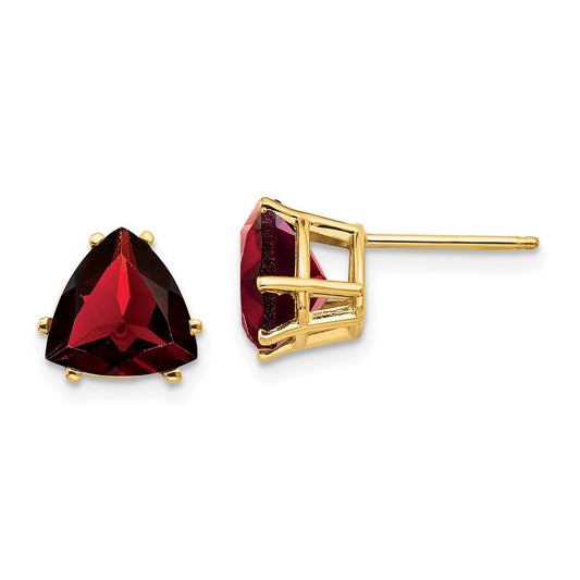 Shop Exclusive 14K Gold 8mm Garnet Stud Earrings - Stylish Luxury Value