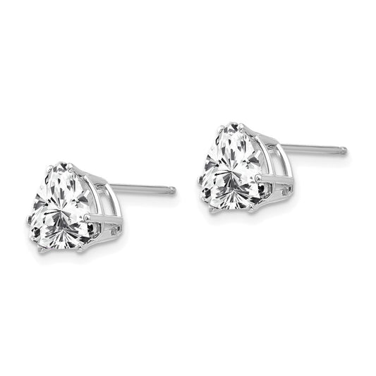 Exclusive 14K White Gold 8mm Trillion Cut CZ Earrings - Stylish Luxury Value