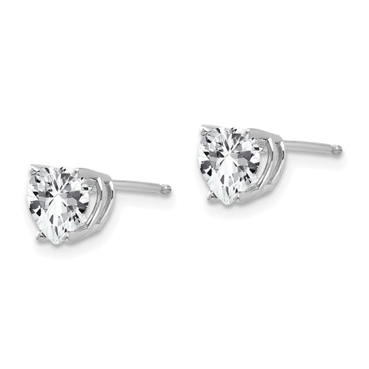 Shop Exclusive 14K White Gold Heart-Shaped Earrings with 6mm CZ | Stylish Value