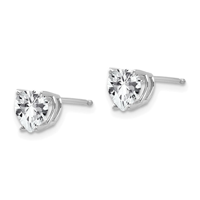 Shop Exclusive 14K White Gold Heart-Shaped Earrings with 6mm CZ | Stylish Value-2