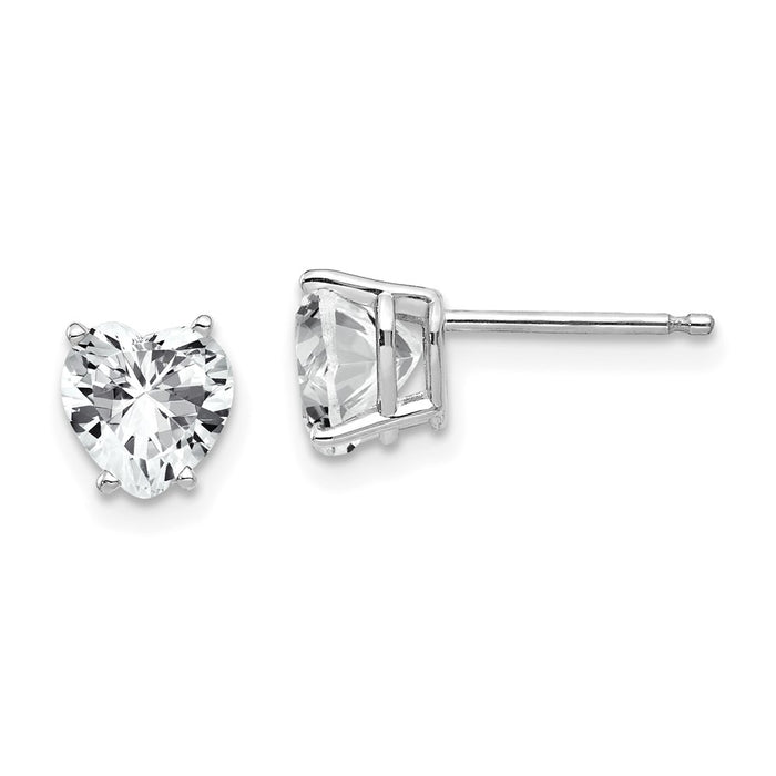 Shop Exclusive 14K White Gold Heart-Shaped Earrings with 6mm CZ | Stylish Value-1